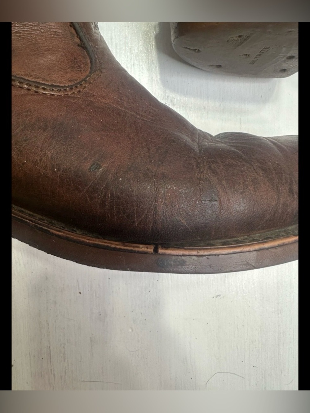 Vintage 1990’s Brown Leather Western Biltrite Sole Cowboy Ranch Boots Men 8D - Picture 7 of 16